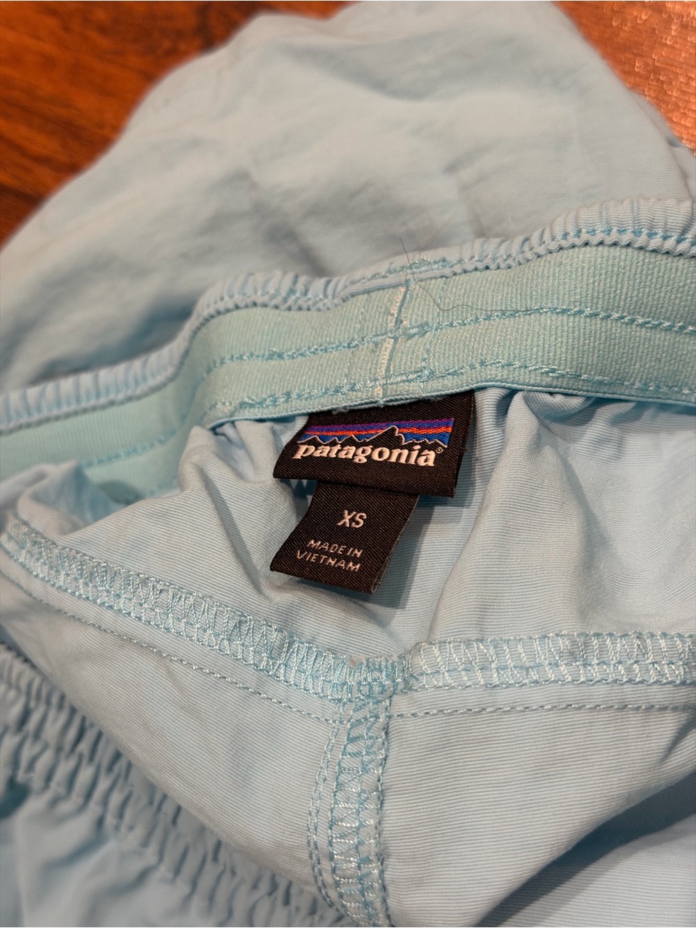 Patagonia Women's Light Blue Baggies Shorts - Picture 3 of 5